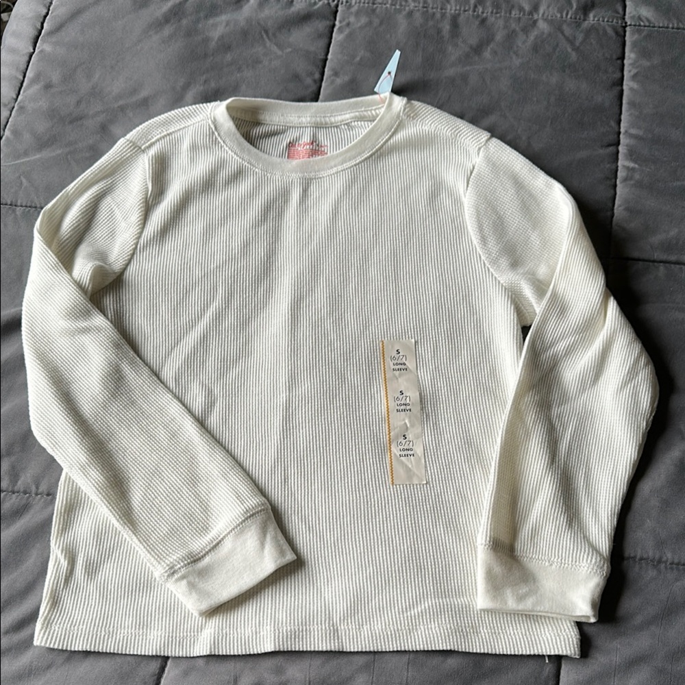 Cat & Jack White Long Sleeve Tee Soft Cotton Blend